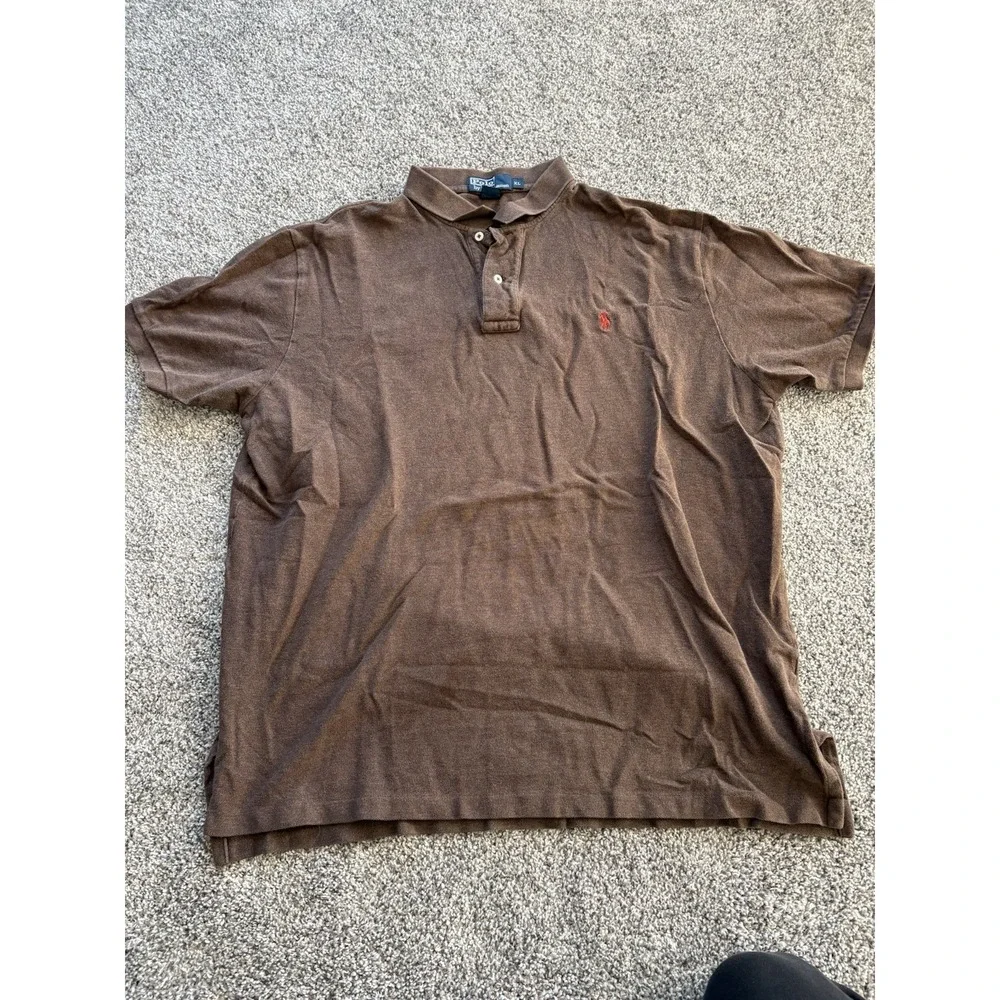 Polo Ralph Lauren Shirt Men's Size XL Light Brown Short‎ Sleeve Polo